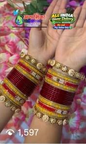 Gold Kundan Bridal Chura Set image 1